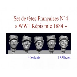 Set of French heads N°4 " WW1 cap 1884 "