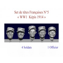 Set de têtes Françaises N°5 - "WW1 Képis 1914"