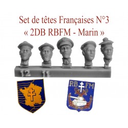 Set of French heads N°3 "2 DB / Marin"