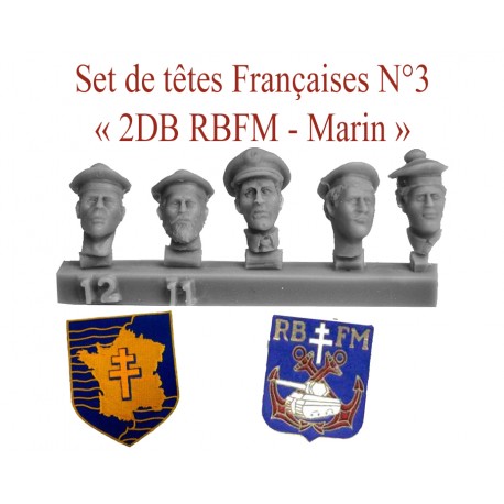 Set de têtes Françaises N°3 "2 DB / Marin"