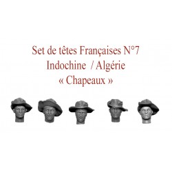 Set of French heads N°7 -  Indochine / Algérie "Chapeaux"