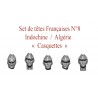 Set of French heads N°8 - Indochine / Algérie "Casquettes"