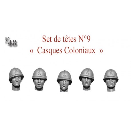 Set of heads N°9 - "Colonial Helmets"