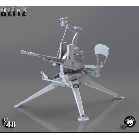 Hotchkiss 13,2 mm AA sur affût terrestre