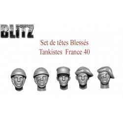 Set de têtes Blessés Tankistes France 40