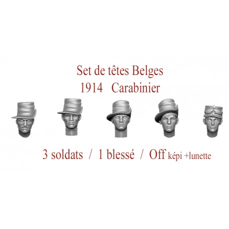 Set de têtes Belges 1914 Carabinier