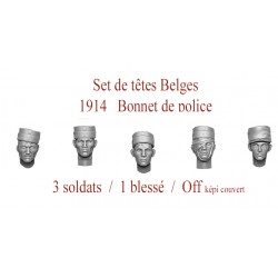 Set of Belgian heads 1914 Police cap