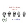 Set de têtes Blessés France 40