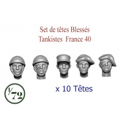 Set de têtes Blessés Tankistes France 40