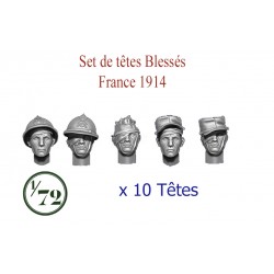 Set de têtes Blessés Tankistes France 40