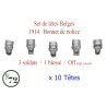 Set de têtes Belges 1914 Bonnet de police
