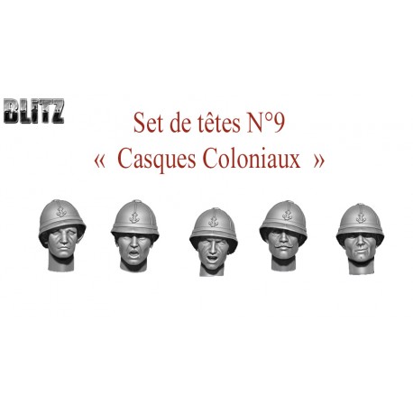 Set of heads N°9 - "Colonial Helmets"