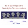 Set of French heads N°6 Berets Alpins / Tarte "bleu horizon"