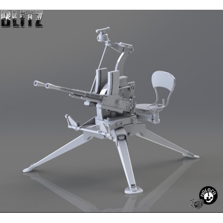 Hotchkiss 13,2 mm AA sur affût terrestre